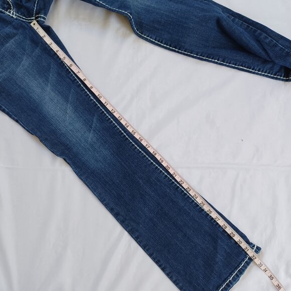 Miss Chic Jeans Bootcut Embellished Studded Rhinestones Lowrise MC1609C Size 5 - Picture 13 of 13